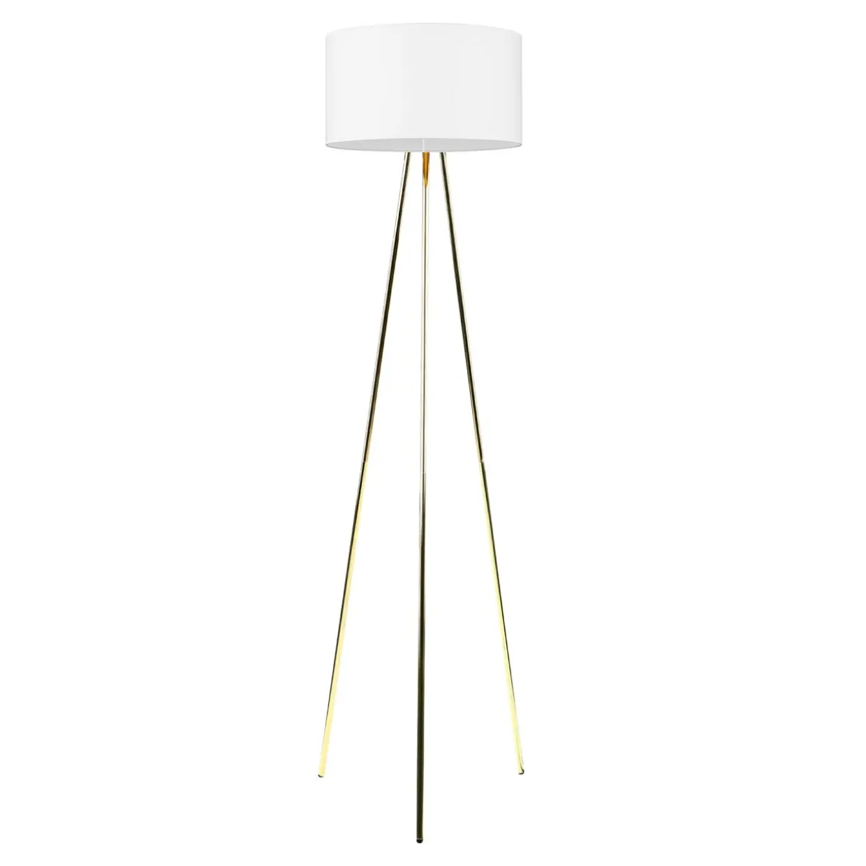 Lampa podłogowa złota abażur biały UMBERTO