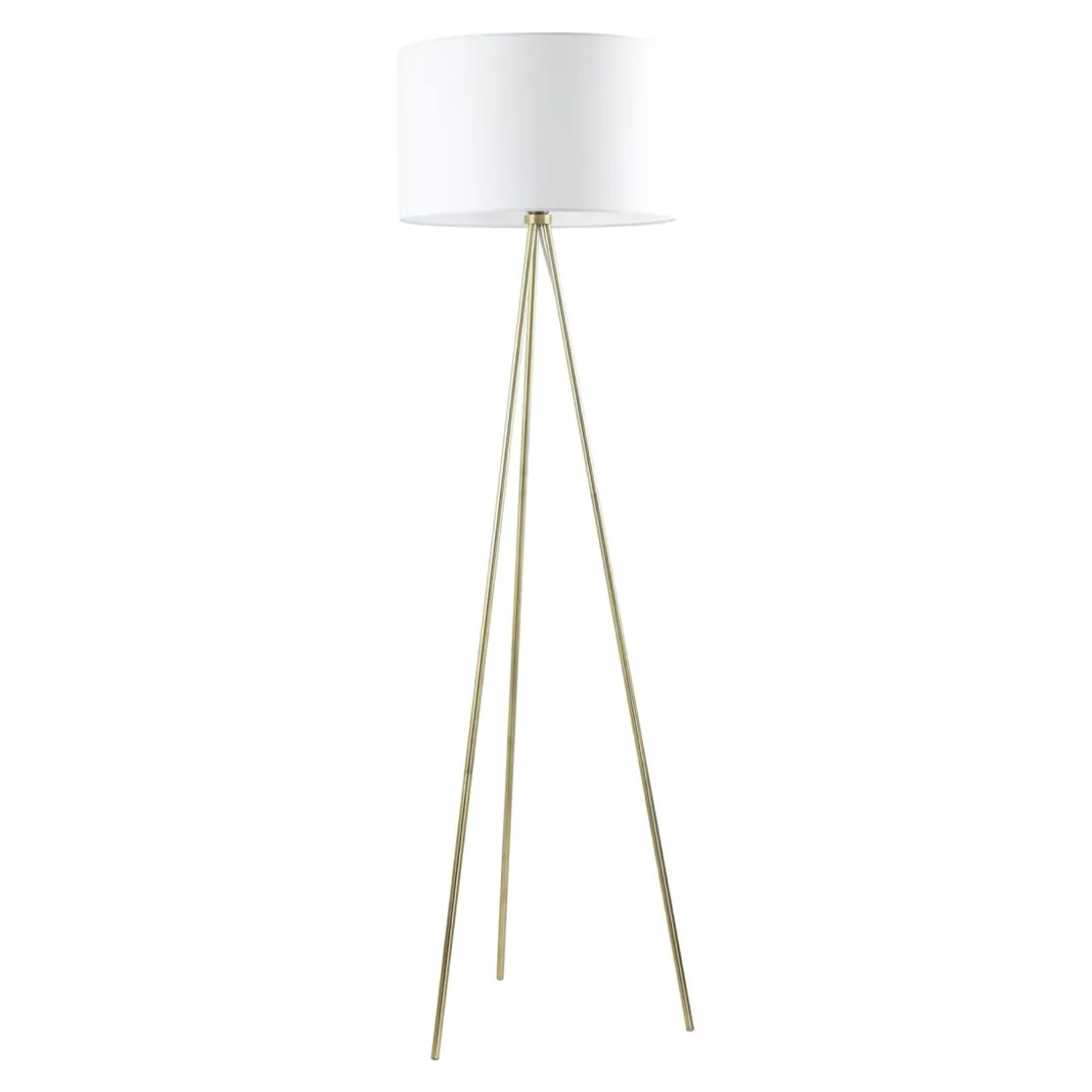 Lampa stojąca trónóg abażur biały CARA