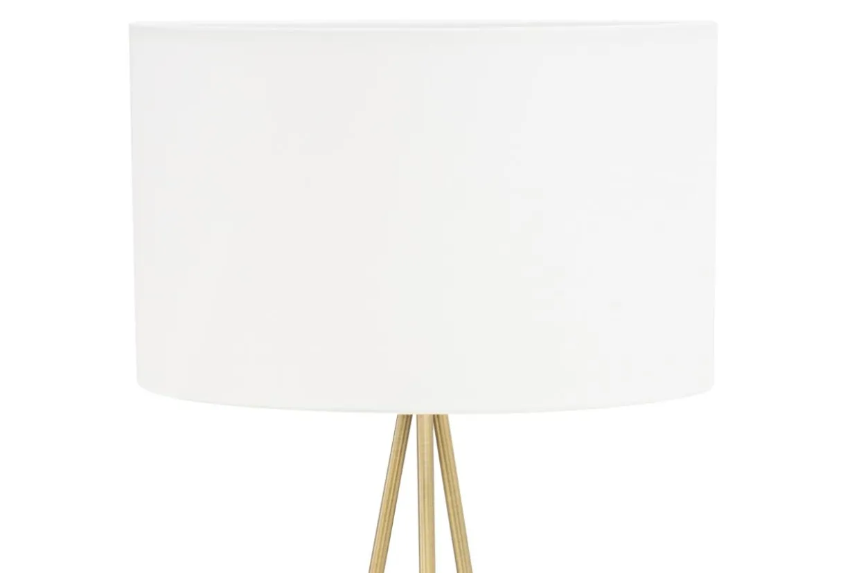 Lampa stojąca trónóg abażur biały CARA