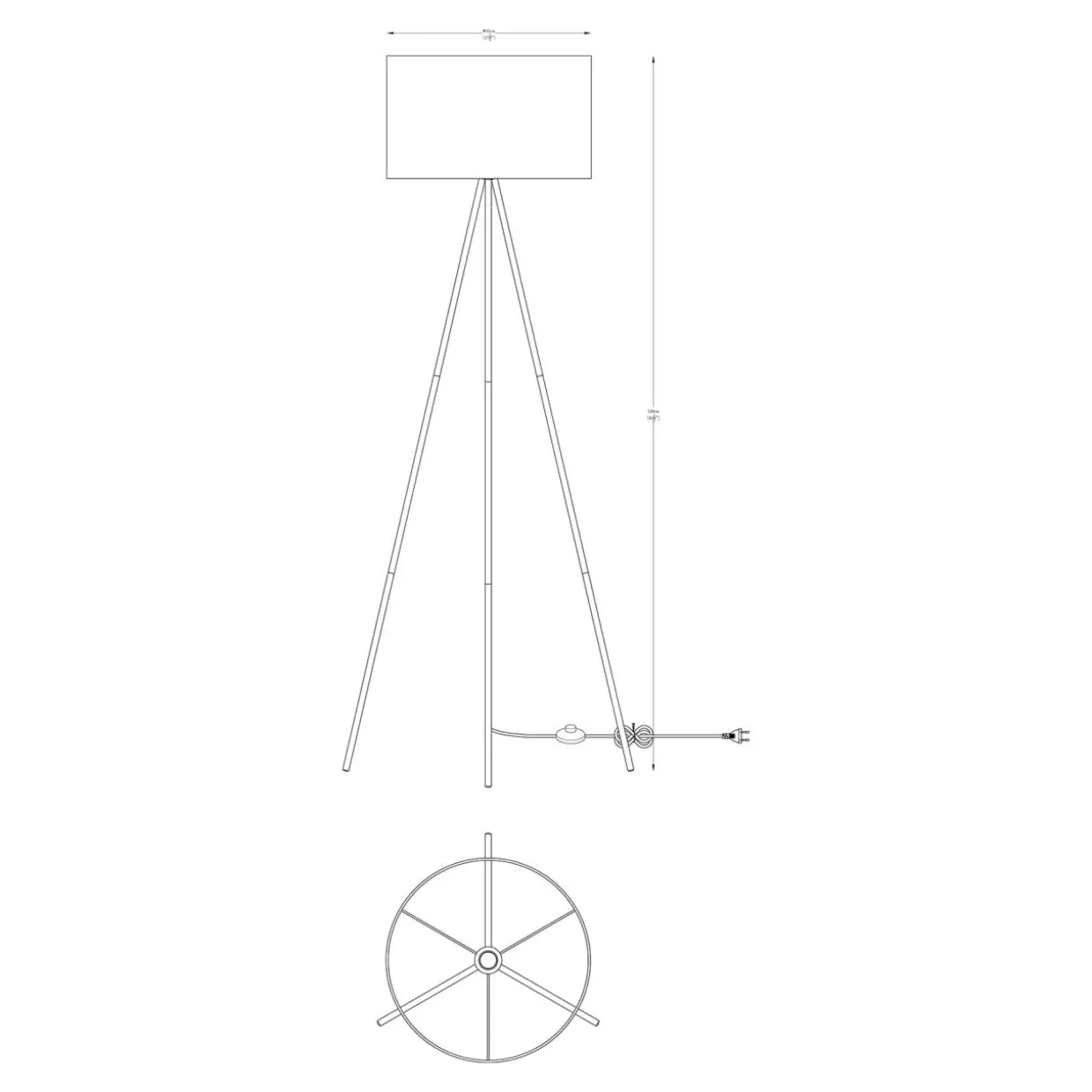 Lampa stojąca trónóg abażur biały CARA