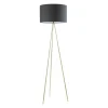 Lampa stojąca trónóg abażur czarny CARA