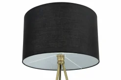 Lampa stojąca trónóg abażur czarny CARA