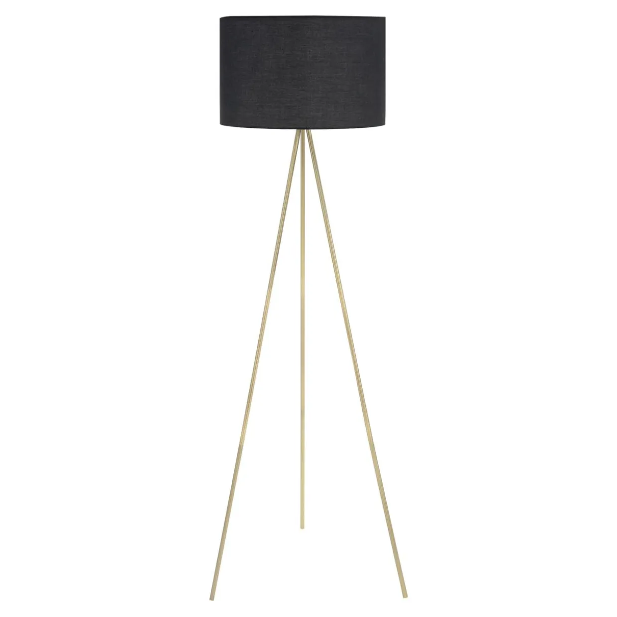 Lampa stojąca trónóg abażur czarny CARA
