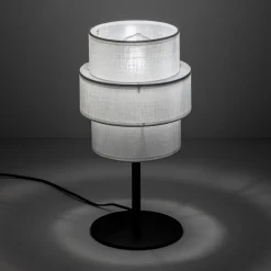 Lampa stołowa abażur biały CALISTO