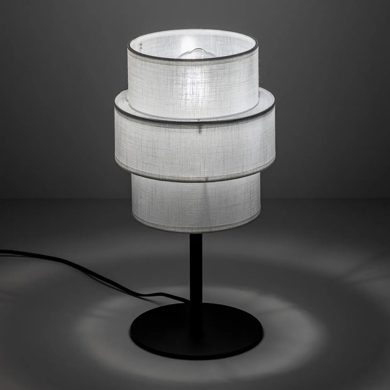 Lampa stołowa abażur biały CALISTO