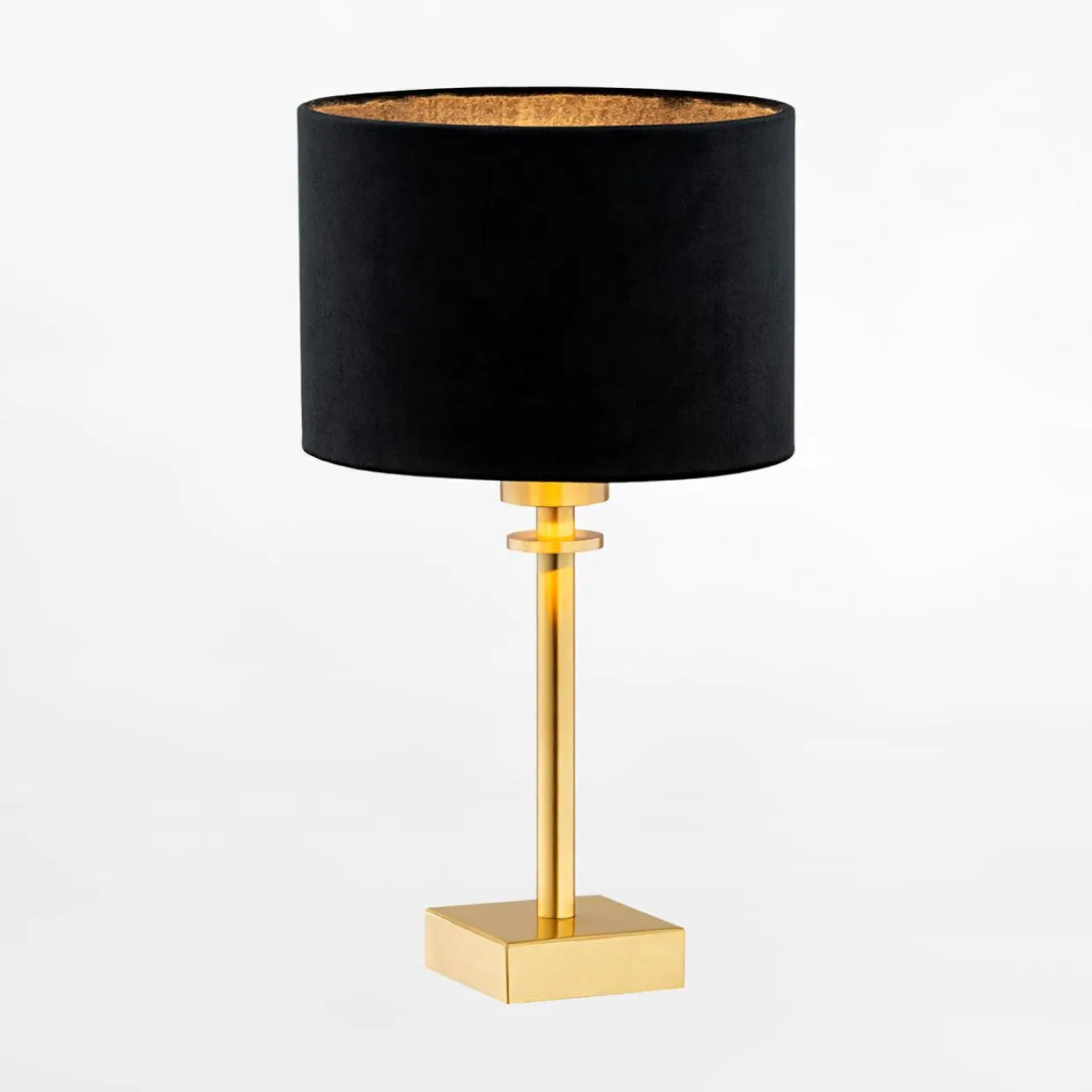 Lampa stołowa abażur czarno-złota ABBANO
