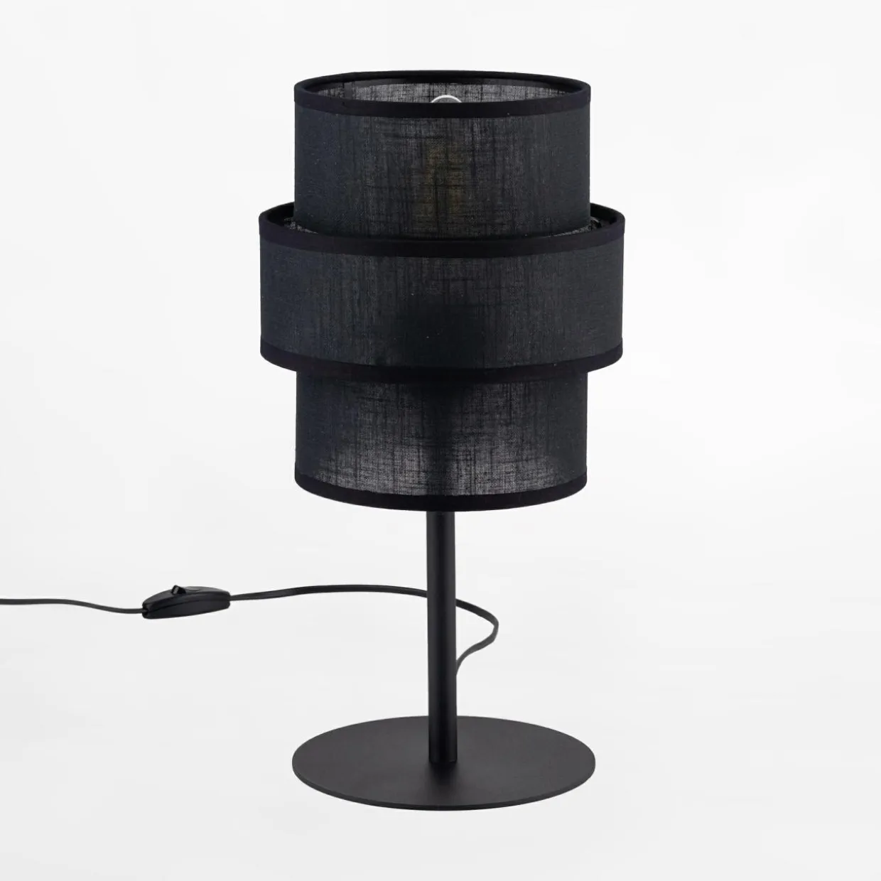 Lampa stołowa abażur czarny CALISTO