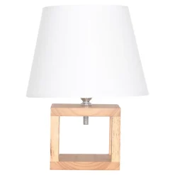 Lampa stołowa bambus abażur biały 27,5 cm