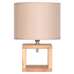 Lampa stołowa bambus abażur brązowy 28,5 cm