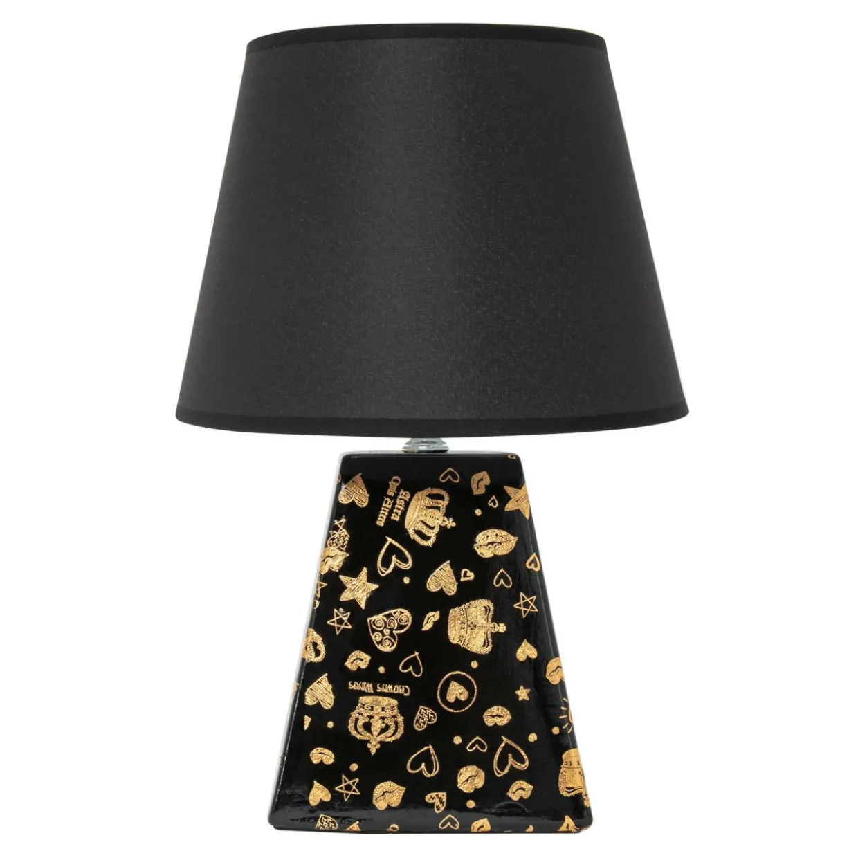 Lampa stołowa ceramiczna czarna 34,5 cm