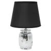 Lampa stołowa ceramiczna czarno-srebrna 26 cm