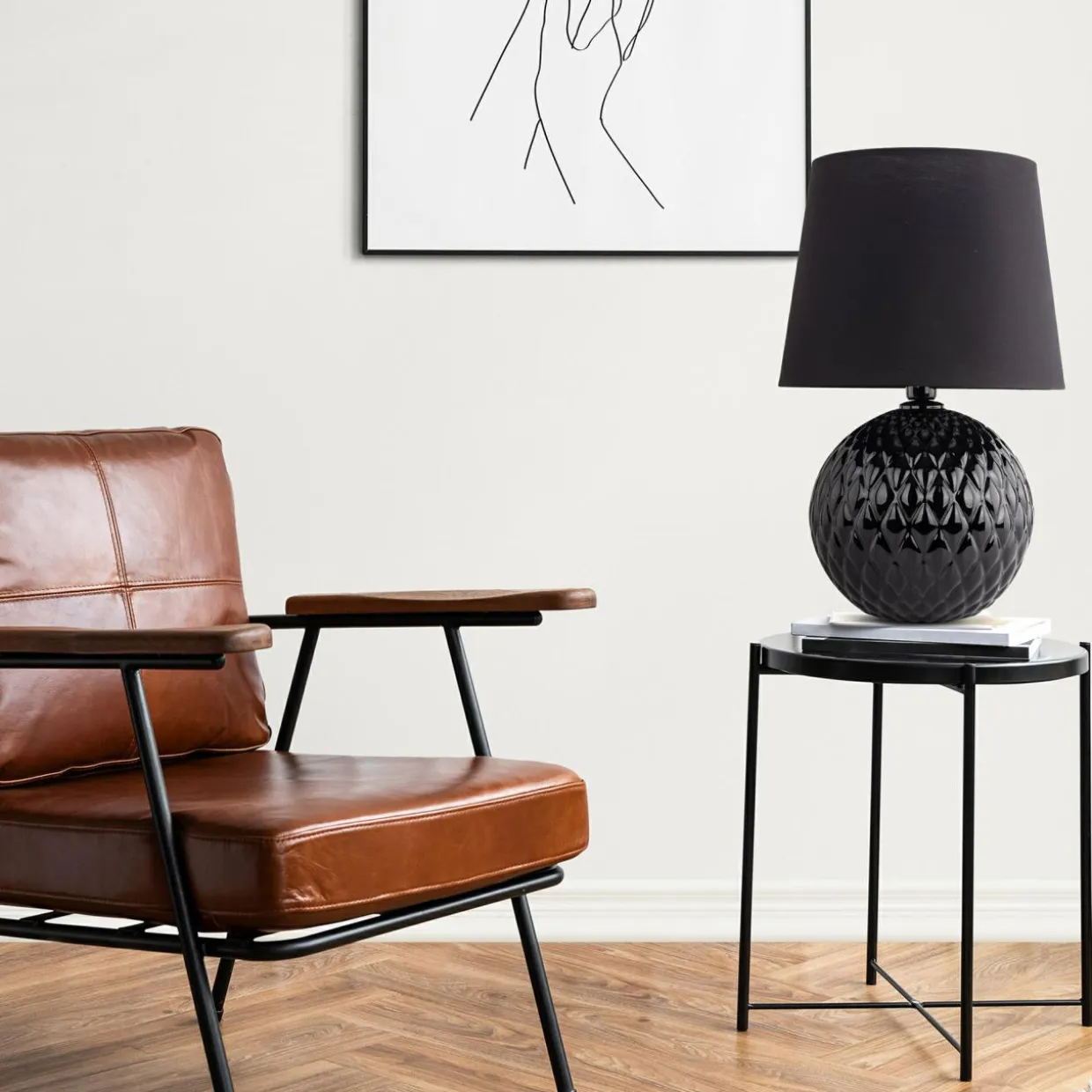 Lampa stołowa czarna SANTANA