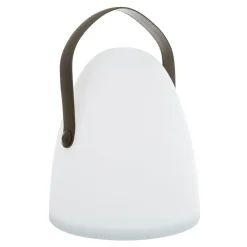 Lampa stołowa dekoracyjna LED biało-brązowa LUKA 30 cm