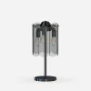 Lampa stołowa dymione szkło czarna NIRA