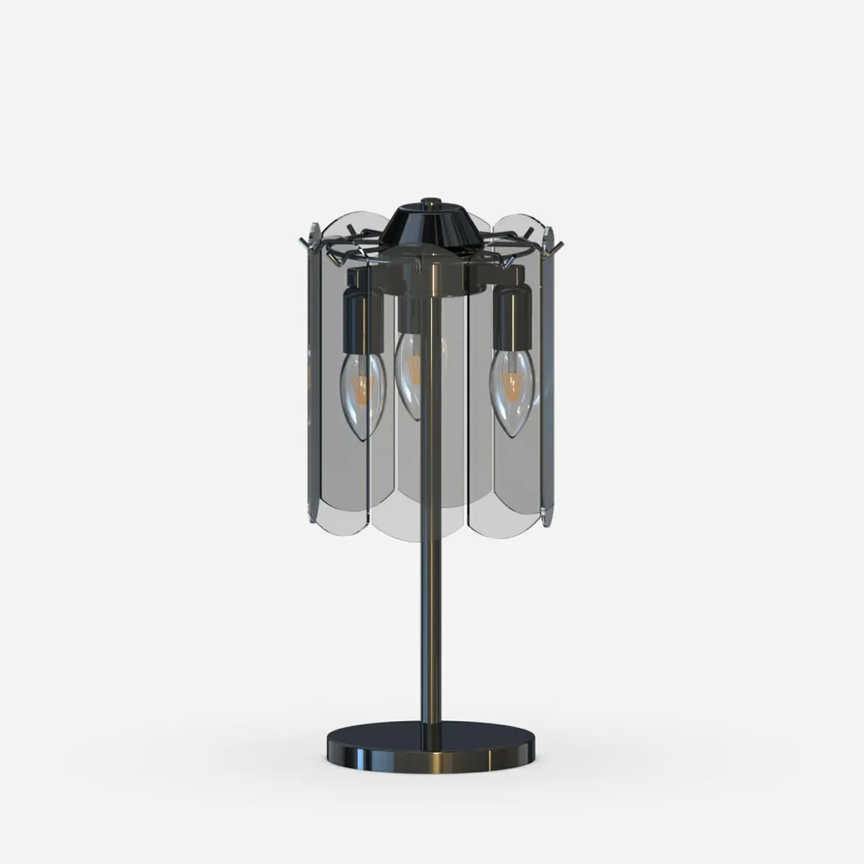 Lampa stołowa dymione szkło czarna NIRA