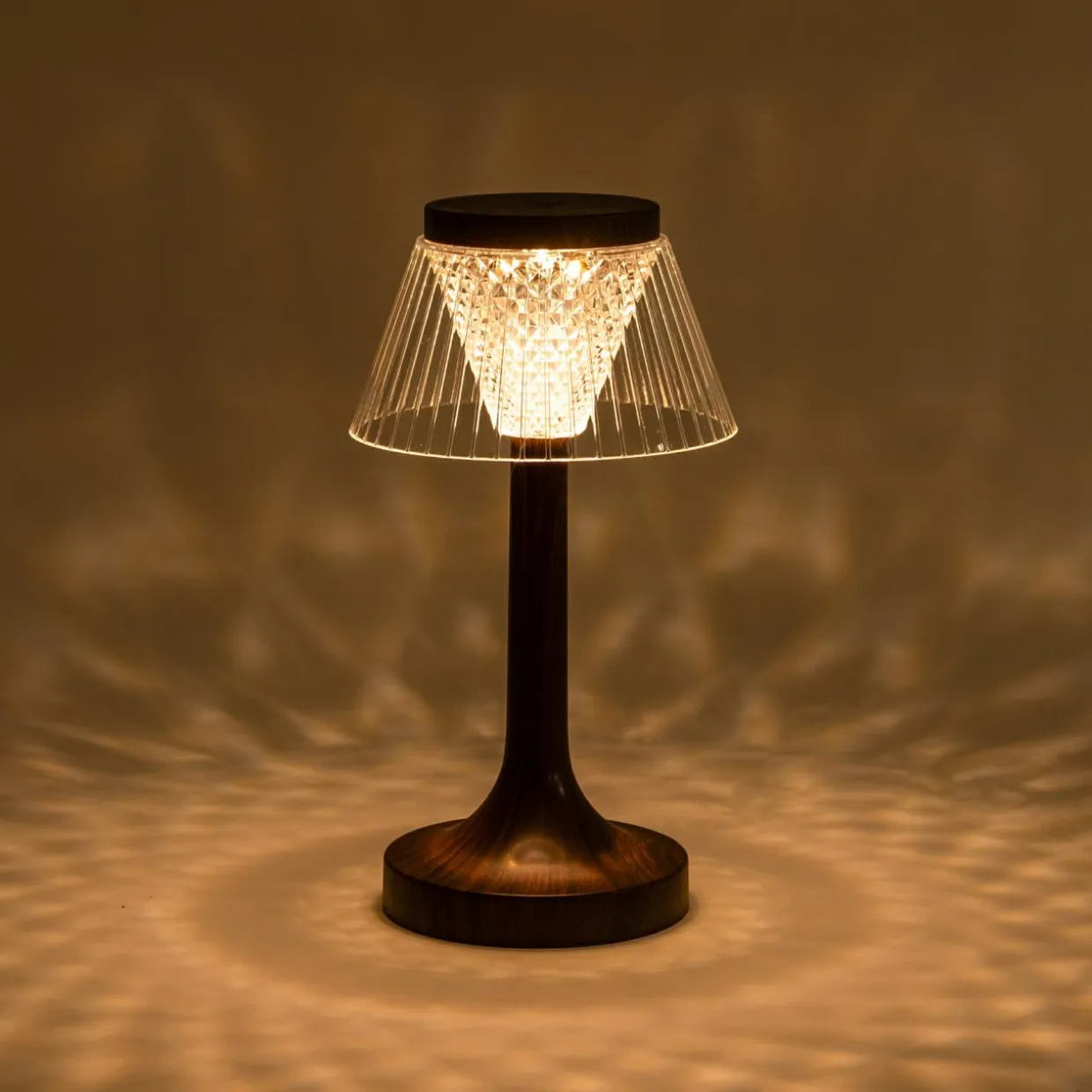 Lampa stołowa LED abażur USB 15x15x27,5 cm