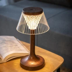 Lampa stołowa LED abażur USB 15x15x27,5 cm
