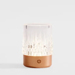 Lampa stołowa LED IP44 różowe złoto CRYSTAL