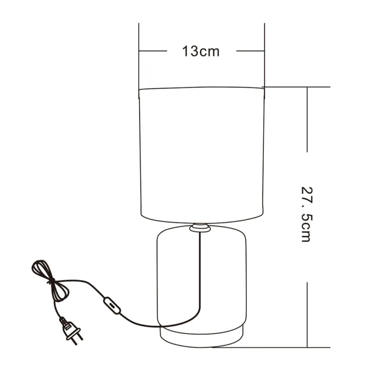 Lampa stołowa nocna biała 27,5 cm