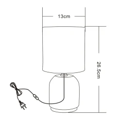 Lampa stołowa nocna czarna 26,5 cm