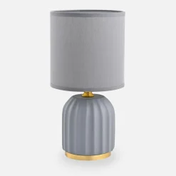 Lampa stołowa nocna szara 26,5 cm