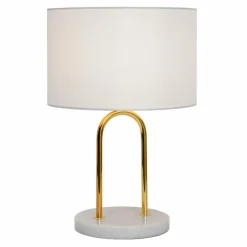 Lampa stołowa okrągła biała CARLOS