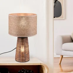 Lampa stołowa rattan STRAW