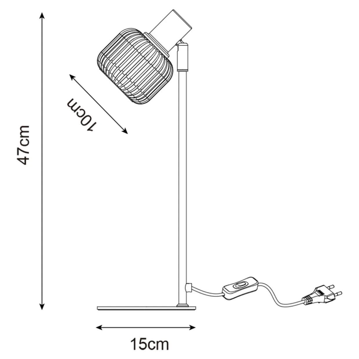 Lampa stołowa regulowany klosz czarna STEM