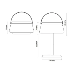 Lampa stołowa solarna czarna AURE