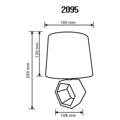 Lampa stołowa z abażurem biało-czarna 25 cm