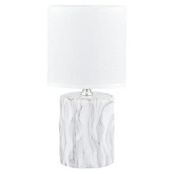 Lampa stołowa z abażurem biała 27 cm