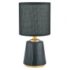 Lampa stołowa z abażurem czarno-złota 27 cm