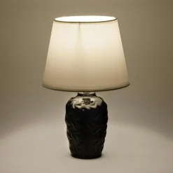 Lampa stołowa z abażurem czarn-biała 31,5 cm