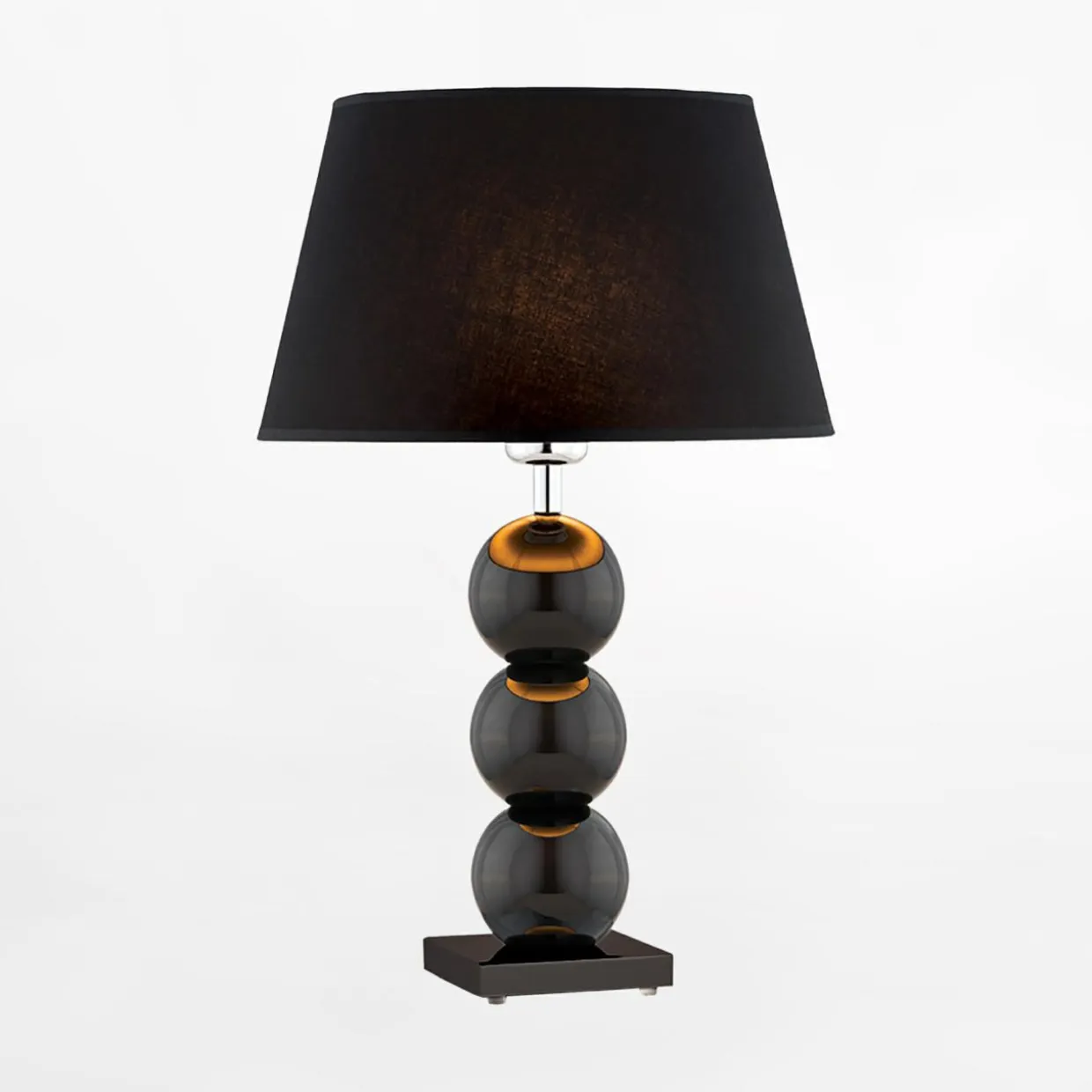 Lampa stołowa z abażurem czarna FUDŻI