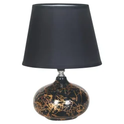 Lampa stołowa z abażurem czarno-złota 27 cm