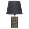 Lampa stołowa z abażurem czarno-zielona 30,5 cm