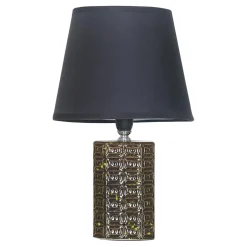 Lampa stołowa z abażurem czarno-zielona 30,5 cm