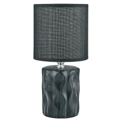 Lampa stołowa z abażurem czarna 27 cm