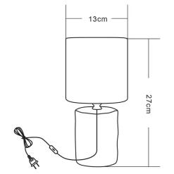 Lampa stołowa z abażurem czarna 27 cm