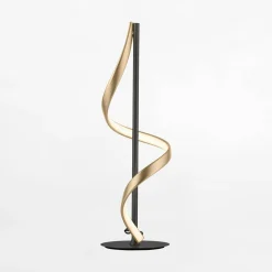 Lampa stołwa LED Wi-Fi czarno-złota Q-SWING z pilotem