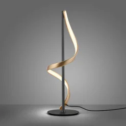 Lampa stołwa LED Wi-Fi czarno-złota Q-SWING z pilotem