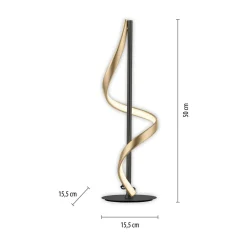Lampa stołwa LED Wi-Fi czarno-złota Q-SWING z pilotem