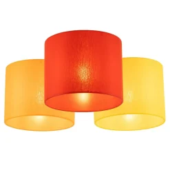 Lampa sufitowa 3 abażury żóło-pomarańczowa METIS