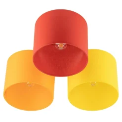 Lampa sufitowa 3 abażury żóło-pomarańczowa METIS