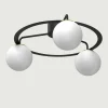 Lampa sufitowa 3 klosze kule czarno-złota BALLO III