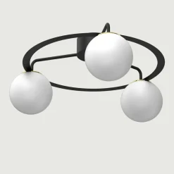 Lampa sufitowa 3 klosze kule czarno-złota BALLO III