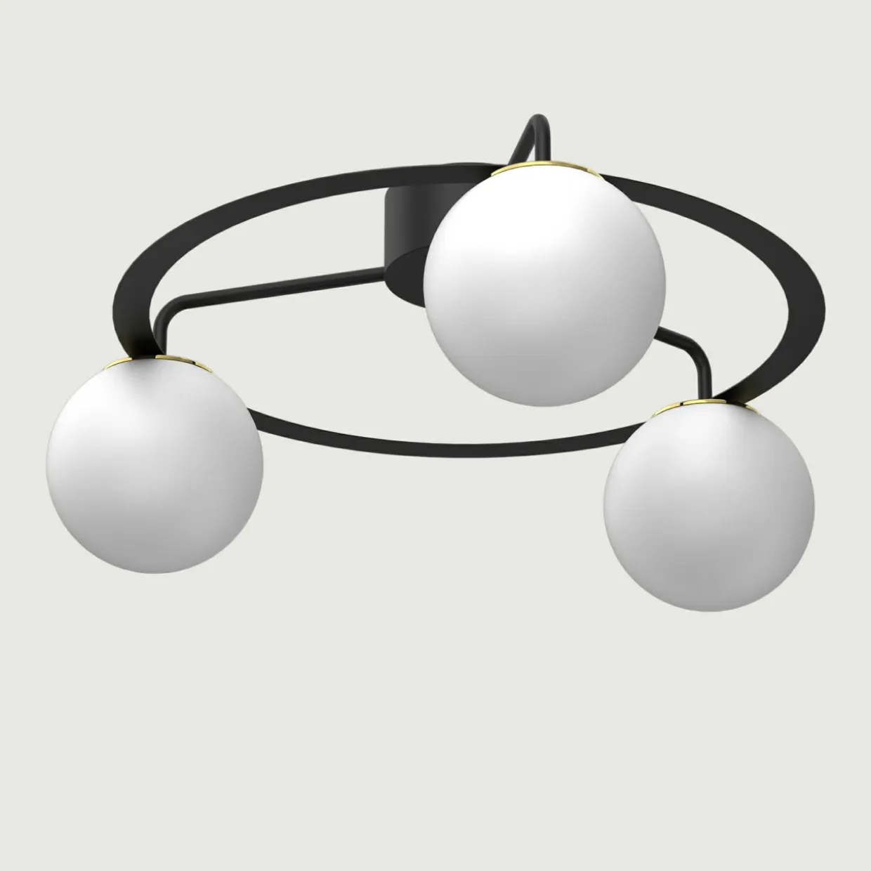 Lampa sufitowa 3 klosze kule czarno-złota BALLO III