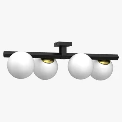 Lampa sufitowa 4 klosze kule czarno-złota IDRIS IV