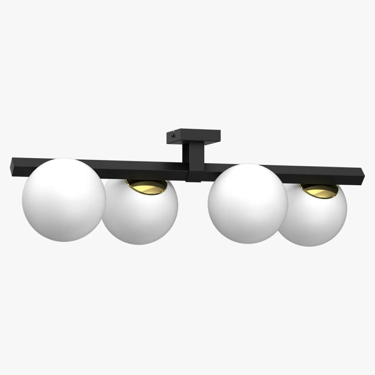 Lampa sufitowa 4 klosze kule czarno-złota IDRIS IV