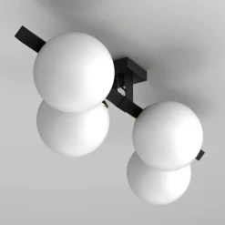 Lampa sufitowa 4 klosze kule czarno-złota IDRIS IV